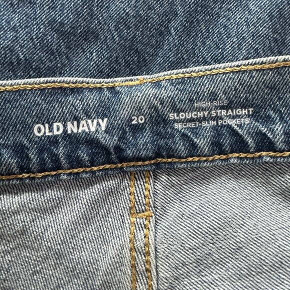 Old Navy Jeans Size 20 High Rise Slouchy Straight Secret Slim Pockets Button Fly - Picture 2 of 7